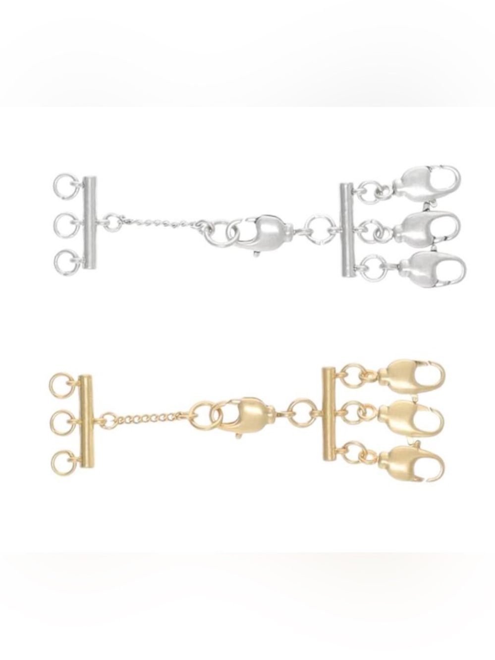 Madewell Necklace Layering Clasp 2 Pack in Gold and Silver